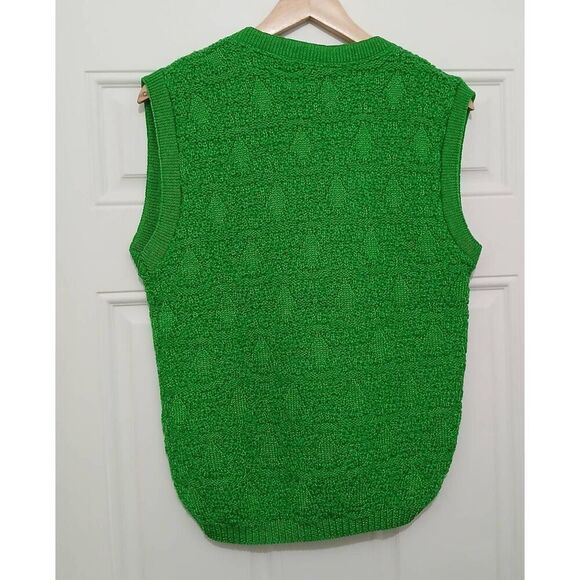 Vintage 70's Rosanna womens large 100% dupont nylon kelly green knit vest - Picture 2 of 6